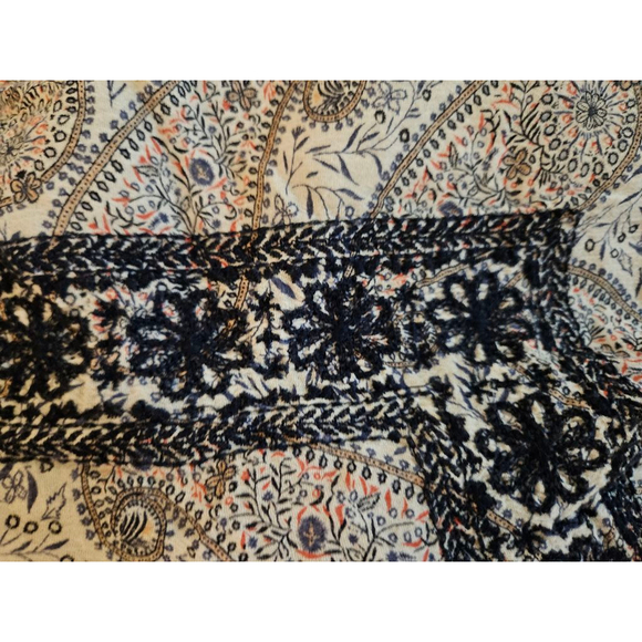 Old Navy Paisley Dress Women's Size Large Flutter Sleeve Embroidered Knee Length - Picture 6 of 9